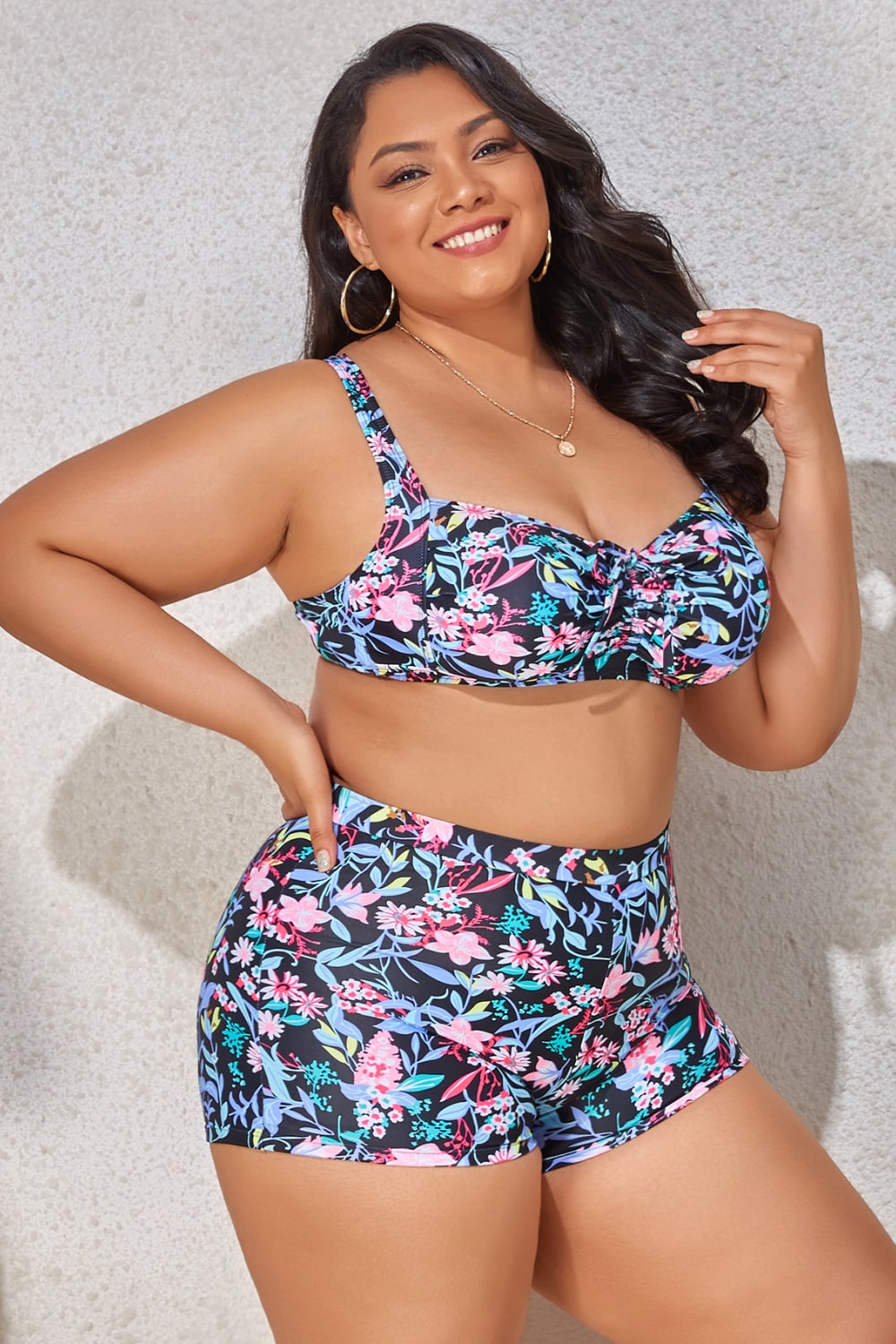 Drawstring Detail Two-Piece Swimsuit