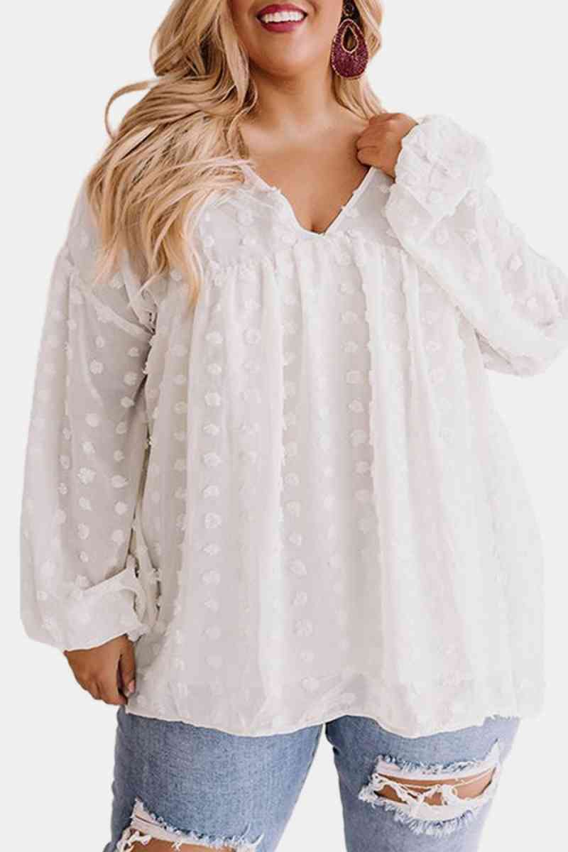 Swiss Dot Babydoll Blouse