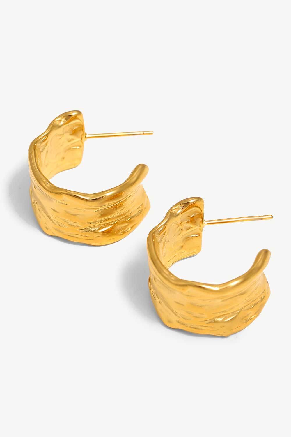 Hammered C-Hoop Earrings