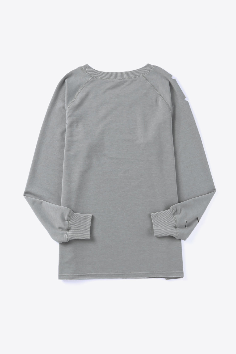 Distressed Long Raglan Sleeve Top